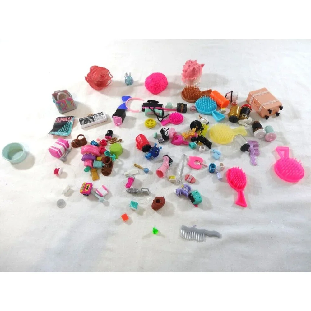 LOL Surprise Dolls Lot of Accessories Shoes Brush Comb Cups Suitcase Hair access
